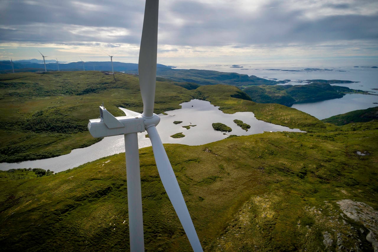 Roan wind farm, one of the wind parks included in Fosen Vind. 