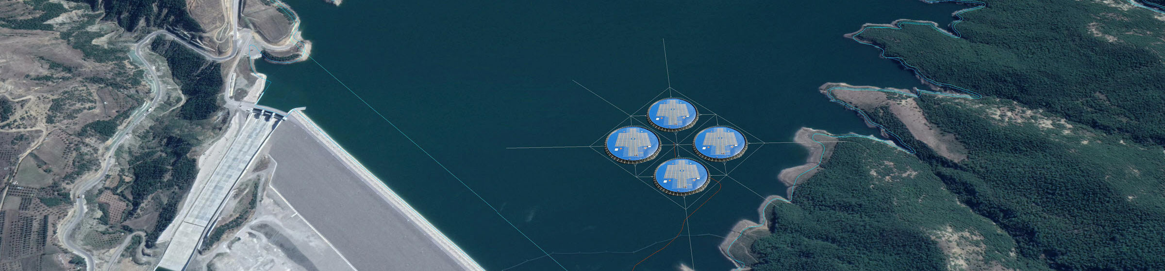 Floating solar plant