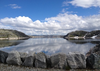 Mountain and water